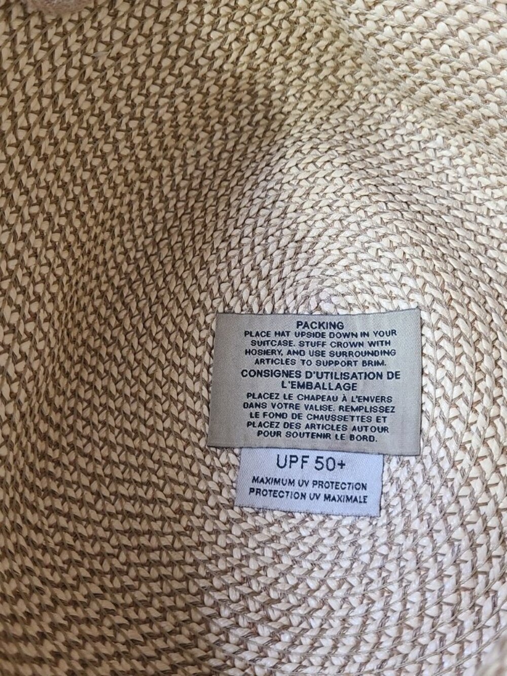 Eric Javits Fedora Visor Sun Crest UV Protected 2-in-1 Hat Tan White - Picture 7 of 8